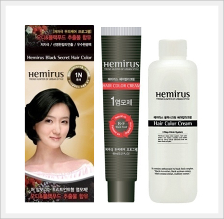 Hemirus Black Secret Hair Color Cream Made in Korea